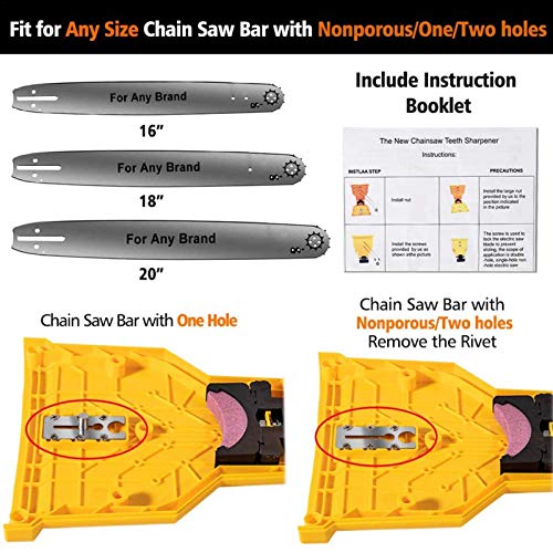 Afilador de motosierra, la segunda generación Nuevo afilador de dientes de hoja de sierra de cadena portátil Trabaja afilado Afilado rápido Herramientas de amoladora de piedra adecuadas con Whetst
