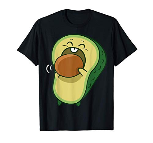 Aguacate kawaii comiendo un hueso Camiseta