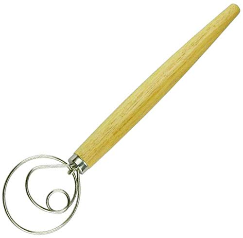 AGWa Batir la masa original - Large 13" de acero inoxidable estilo holandés pasta de pan Bata por los pasteles, pizza grandes alternativas a una licuadora, batidora o globos Hook.