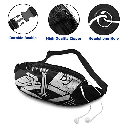 Ahdyr by Pizza Belt Bag13.7 x 5.5 Pulgadas Riñoneras Unisex para Correr Riñonera Informal de Moda, y también está Equipada con un Conector para Auriculares