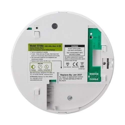 Aico EI166e 160e Series - Detector de Humo óptico con batería de Litio Recargable, 240 V, Base de Ajuste fácil