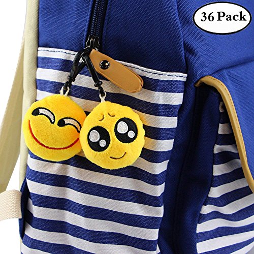 Aiduy Mini Emoji Llavero Emoji Encantadora Almohada Almohadillas Emoticon Llavero Soft Party Bag Regalo de Relleno de Juguete para los niños (36 pcs)