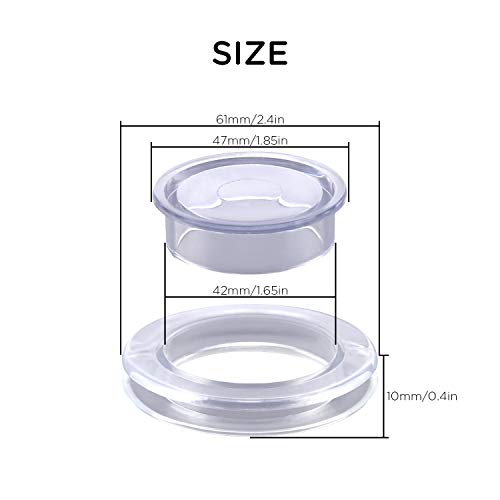 AIEX 5cm 2 Juegos Patio Mesa Tapón y Anillo para Agujero De Sombrilla Silicona Transparente Que Incluye 2 Anillos y 2 Tapón