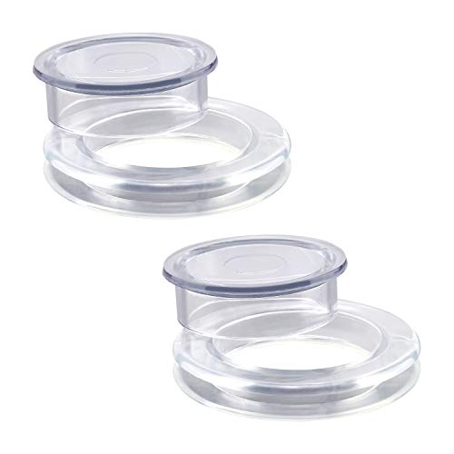 AIEX 5cm 2 Juegos Patio Mesa Tapón y Anillo para Agujero De Sombrilla Silicona Transparente Que Incluye 2 Anillos y 2 Tapón