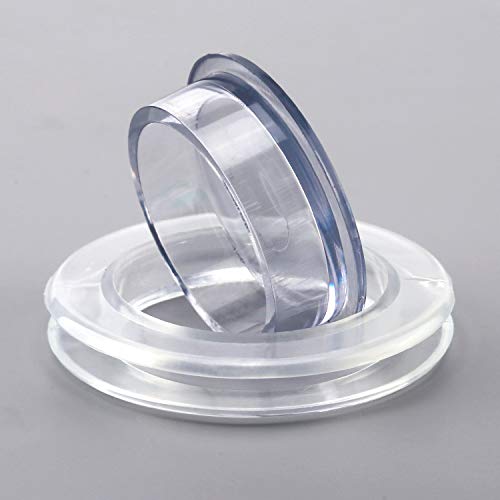 AIEX 5cm 2 Juegos Patio Mesa Tapón y Anillo para Agujero De Sombrilla Silicona Transparente Que Incluye 2 Anillos y 2 Tapón