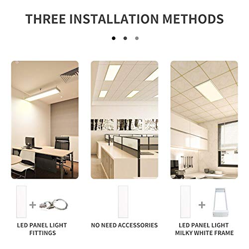 Aigostar - Panel LED rectangular, 40 watios, luz blanca natural 4000k, 3600 lumen, 295x1195x9mm [Clase de eficiencia energética A+]