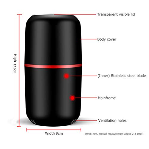 AIOJY Mini Molinillo De Café Eléctrico Multifunción Cocina Portátil Sal Pimienta Molinillo Eléctrico Hogar Hierbas Especias Nueces Herramientas De Molienda Máquina Molinillo De Eléctrico,Blanco