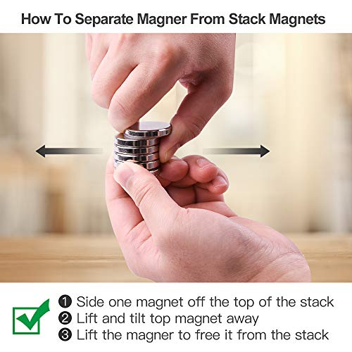 Aipudun 6 imanes de neodimio, Fuertes imanes de Tierra Raras con 6 Unidades de Adhesivo de repostería, se utilizan para Superficie metálica y no metálica, 32 mm x 5 mm
