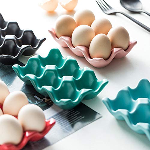 Airmoon - Bandeja de 6 tazas para servir huevos, dispensador de huevos, juego de soporte para cocina, restaurante, frigorífico, accesorio decorativo