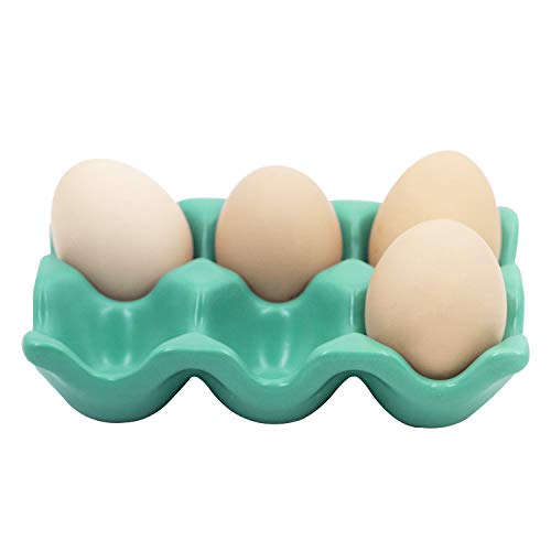 Airmoon - Bandeja de 6 tazas para servir huevos, dispensador de huevos, juego de soporte para cocina, restaurante, frigorífico, accesorio decorativo