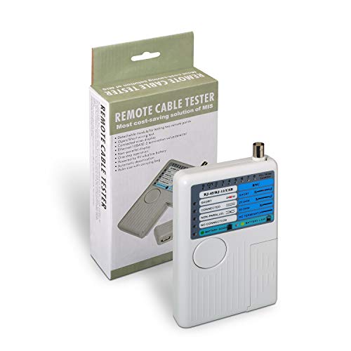 AISENS A142-0313 - Testeador para Cable RJ11/RJ12/RJ45 (USB, Coaxial) Color Gris