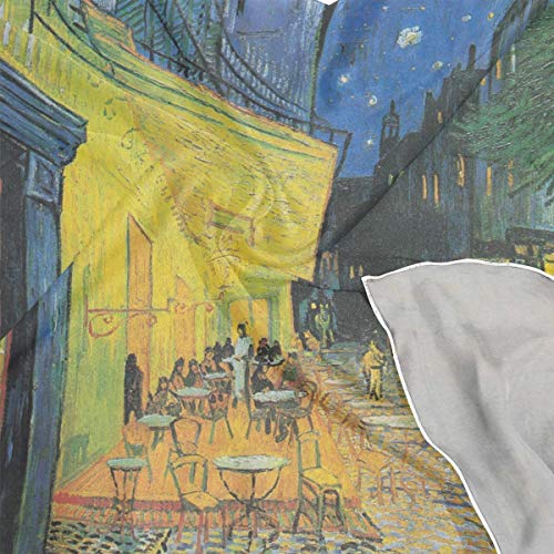 AIZENN Bufandas cuadradas de satén de seda rectangular para mujer, de Van Gogh Cafe Terraza por la noche, bufanda de cabeza de chal 99 x 99 cm