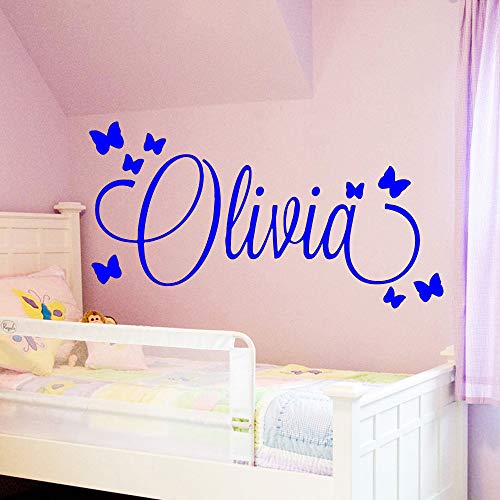 Ajcwhml Nombre Personalizado Pared Arte calcomanía bebé Etiqueta de la Pared Material Adecuado para niños niñas niños Cama habitación decoración murales 30 cm X 56 cm