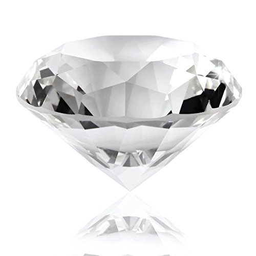 AKORD Big Crystal Clear Cut Cristal Diamante Gigante Regalos de Boda, 6 x 6 x 2,6 cm