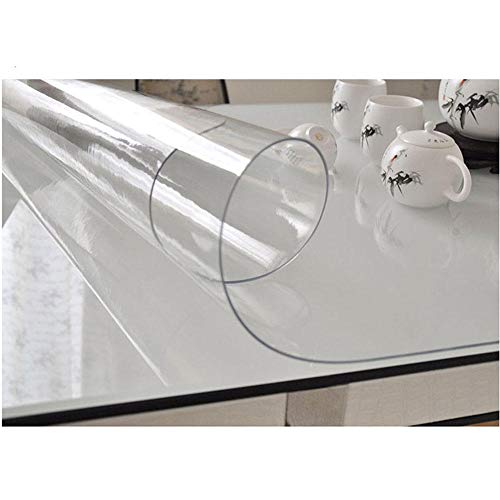 AKSHOME Mantel Desechable Resistente al Agua a Prueba de Aceite PVC Vidrio Suave Grueso de 1.5mm Hogar Nórdico Mantel Tapete de Mesa de Café Transparente 1.5mm 90X160cm（35.4X62.9inches）