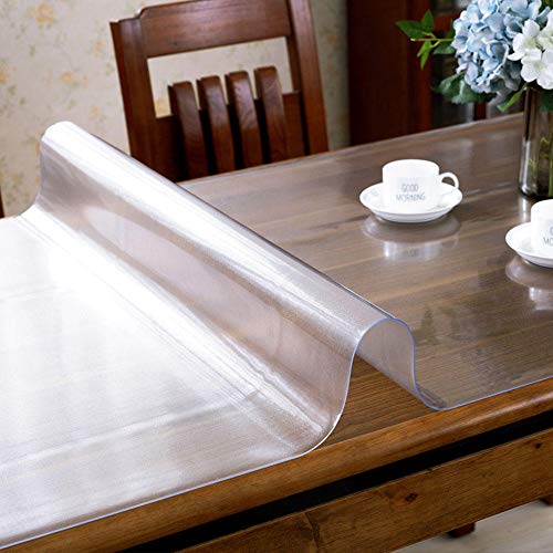 AKSHOME Mantel Desechable Resistente al Agua a Prueba de Aceite PVC Vidrio Suave Grueso de 1.5mm Hogar Nórdico Mantel Tapete de Mesa de Café Transparente 1.5mm 90X160cm（35.4X62.9inches）