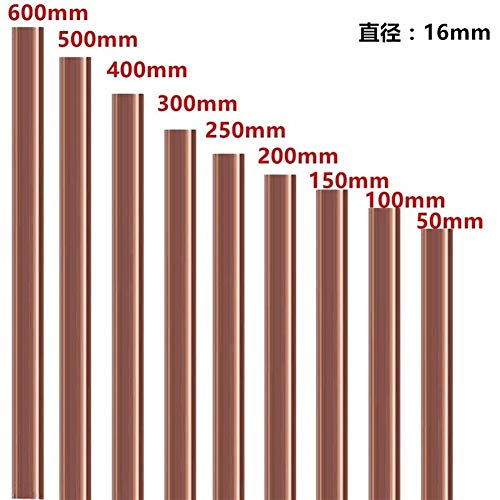 Al-Mg soldadura Varillas de soldadura al arco de electrodos de barra Diámetro 16 mm T2 redondo de cobre barra de cobre de Rod 600/500 mm / 400/300/250/200/150/100/50 mm de longitud for Milling/solda