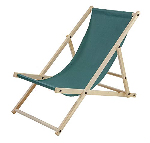 Albatros Tumbona Sun, Verde, Plegable, Silla de Playa, Madera, terraza Exterior