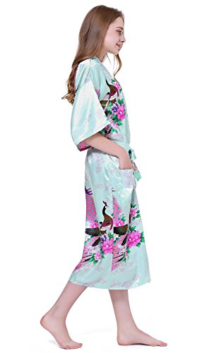 Albornoz Mujer Largo Pava de Satén Camisón Sexy Kimono Vestido