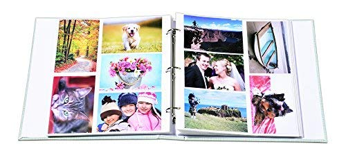 Álbum de fotos con capacidad de 500 fotos de 10 x 15 cm, tamaño grande, diseñado con bonitas hojas de color dorado, con adhesivos descriptivos despegables