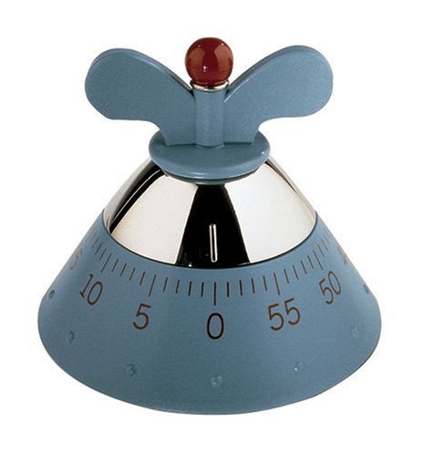 Alessi - Kitchen Timer A09 -Temporizador Cocina con Movimiento Mecánico de Diseño, en Resina Termoplástica, Azul