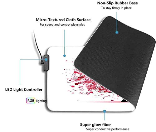 Alfombrilla de ratón para juegos, árbol de San Valentín adornado con remolino grande impermeable para teclado de computadora para jugadores / profesionales de deportes / oficina 800x300x30mm