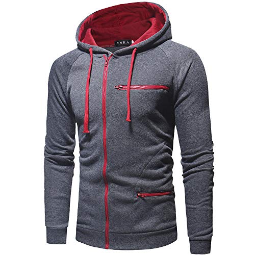 ALIKEEY Hombres De Manga Larga Casual Sudadera con Capucha Otoño Solido Top Outwear Blanca Beisbol Divertidas Camuflaje Calavera Camisas