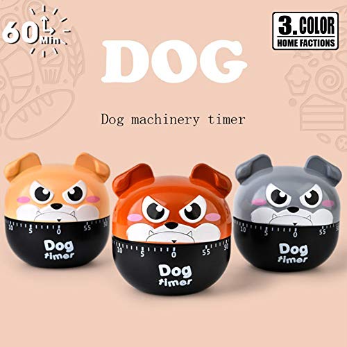 ALIXIN-Cartoon Dog Machinery Timers,60 Minutos Mecánica Reloj de Cocina Contadores de alarmas ruidosas Temporizador Manual Utensilio de Cocina,Alarma para Hornear Dormir Recordar los Relojes. (Rojo)