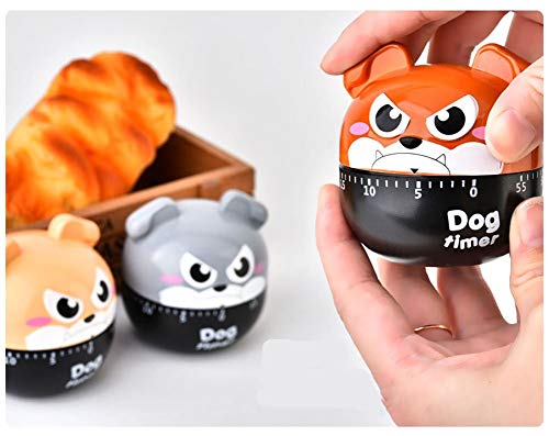 ALIXIN-Cartoon Dog Machinery Timers,60 Minutos Mecánica Reloj de Cocina Contadores de alarmas ruidosas Temporizador Manual Utensilio de Cocina,Alarma para Hornear Dormir Recordar los Relojes. (Rojo)