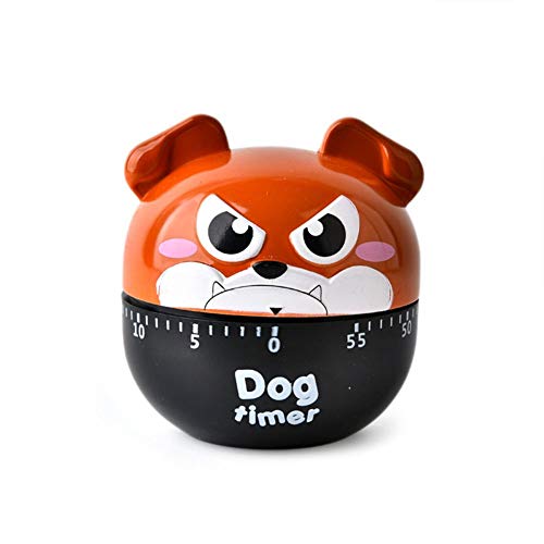 ALIXIN-Cartoon Dog Machinery Timers,60 Minutos Mecánica Reloj de Cocina Contadores de alarmas ruidosas Temporizador Manual Utensilio de Cocina,Alarma para Hornear Dormir Recordar los Relojes. (Rojo)