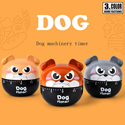 ALIXIN-Cartoon Dog Machinery Timers,60 Minutos Mecánica Reloj de Cocina Contadores de alarmas ruidosas Temporizador Manual Utensilio de Cocina,Alarma para Hornear Dormir Recordar los Relojes. (Rojo)