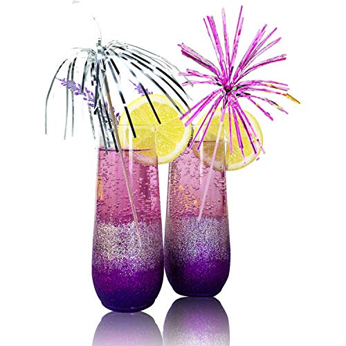 Allazone 120 Pz Fuegos Artificiales Palillos de Cóctel Brochetas, 23CM Fuegos Artificiales Decoraciones para Tarta para Decoración de Pasteles, Artículos para Fiestas, Decoración Navideña