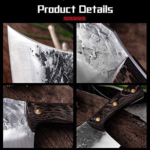 Alta calidad De cortar cuchillo de carnicero Nakiri Chopper cuchillo forjado china camping cocinero del cuchillo hecho a mano lleno de la espiga del cuchillo del cocinero rodajas Nakiri cuchillo