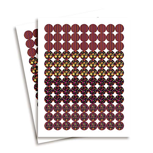 AmandaCreation - Etiquetas adhesivas para fiesta de Halloween, diseño de emoticonos de neón, 300 círculos, tamaño 1,9 cm, ideal para regalos de fiesta, sellos de sobres y bolsas de regalo