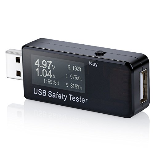 AMANKA USB Multímetro qc2.0 qc3.0 Tester Voltaje de Corriente (a) (V) Energía (WH) Obstrucción Capacidad (mAh) y Tiempo de Potencia (W) (Segundos), Temperatura