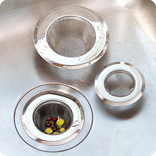 Amaoma 2 unidades de acero inoxidable Colador abfluß + 1 unidades Sewer Clean Hook, acero inoxidable Colador Canal filtro para lavabo verduras Ideal para Baño y Cocina pelo, basura, Bañera L:11.5cm