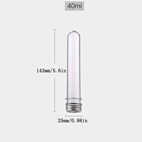 Amaoma Tubos de Ensayo Plastico con Tapa 40ml Probetas Plastico Transparente Tubos de Muestra para Experimento Cientifico Decoración del Hogar Dulces de Almacenamiento 18 Piezas