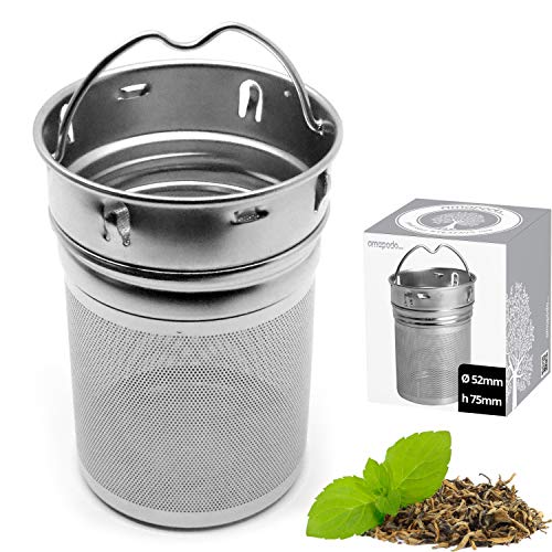 amapodo Filtro de té de Acero Inoxidable para té Suelto, Tetera de Especias y Tetera de Botella de té