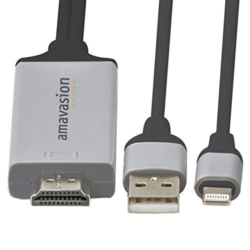 Amavasion Cable HDMI para Phone a 1080P Digital AV HDTV Compatible con iPhone XS MAX/XS/XR/X/8/8P/7/7P/6, iPad, iPad Pro, iPod.