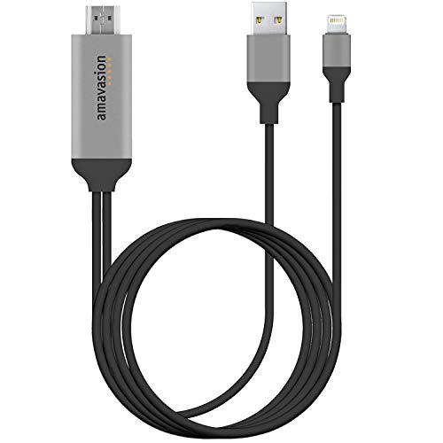 Amavasion Cable HDMI para Phone a 1080P Digital AV HDTV Compatible con iPhone XS MAX/XS/XR/X/8/8P/7/7P/6, iPad, iPad Pro, iPod.