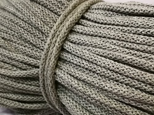 Amazinggirl Hilo Macrame 5 mm trapillo bobinas - Cuerda Algodon Cordon para Trenzado Tejer a Crochet Manualidades Gris