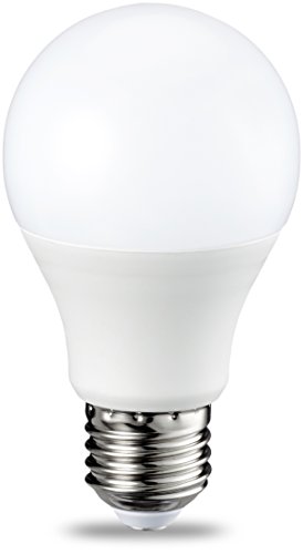 AmazonBasics Bombilla LED Esférica E27, 9W (equivalente a 60W), Blanco Cálido, Regulable - 6 unidades