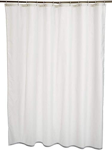 AmazonBasics - Cortina de ducha de poliéster (180 x 180 cm), color blanco