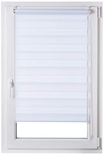 AmazonBasics - Estor enrollable de doble capa, 56 x 150 cm, Blanco