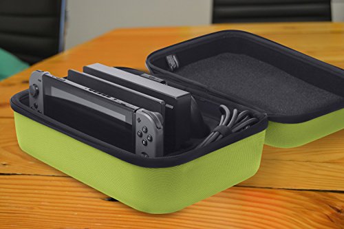 AmazonBasics - Estuche rígido de transporte y almacenamiento para Nintendo Switch, 30,5 x 12,2 x 22,9 cm, amarillo neón