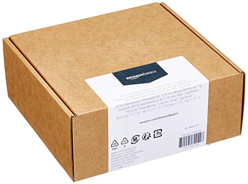 AmazonBasics - Filamento para impresora 3D, tereftalato de polietileno (PETG), 1,75 mm, cinta de 1 kg, rojo