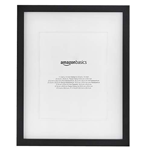 AmazonBasics – Marco para fotos con paspartú, 28 x 36 cm con paspartú de 20 x 25 cm, Negro, pack de 2 uds.