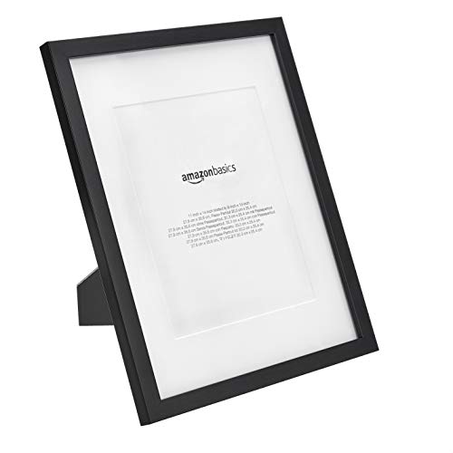 AmazonBasics – Marco para fotos con paspartú, 28 x 36 cm con paspartú de 20 x 25 cm, Negro, pack de 2 uds.