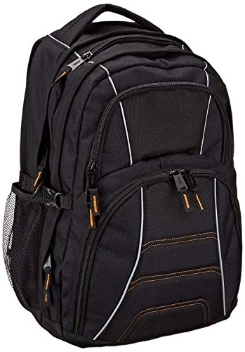 AmazonBasics - Mochila para ordenador portátil de hasta 17 pulgadas (43 cm), Negro