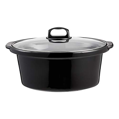 AmazonBasics Olla de cocción lenta, con 3 niveles de calor y función de mantenimiento del calor, 235-280 W, 6,5 l